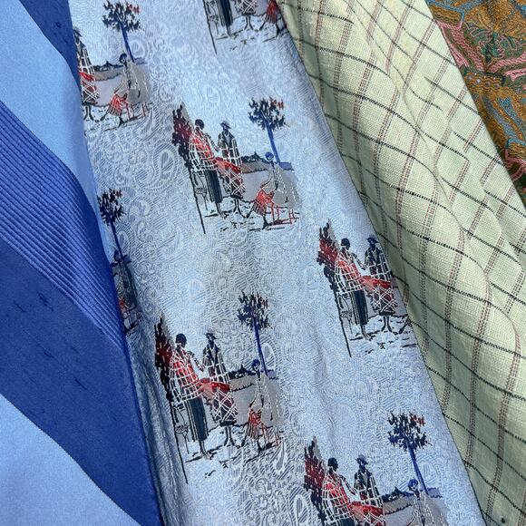 Vintage 70s Handmade Neck Tie Patchwork Skirt Multicolor Novelty Boho Maximalist - Picture 3 of 6